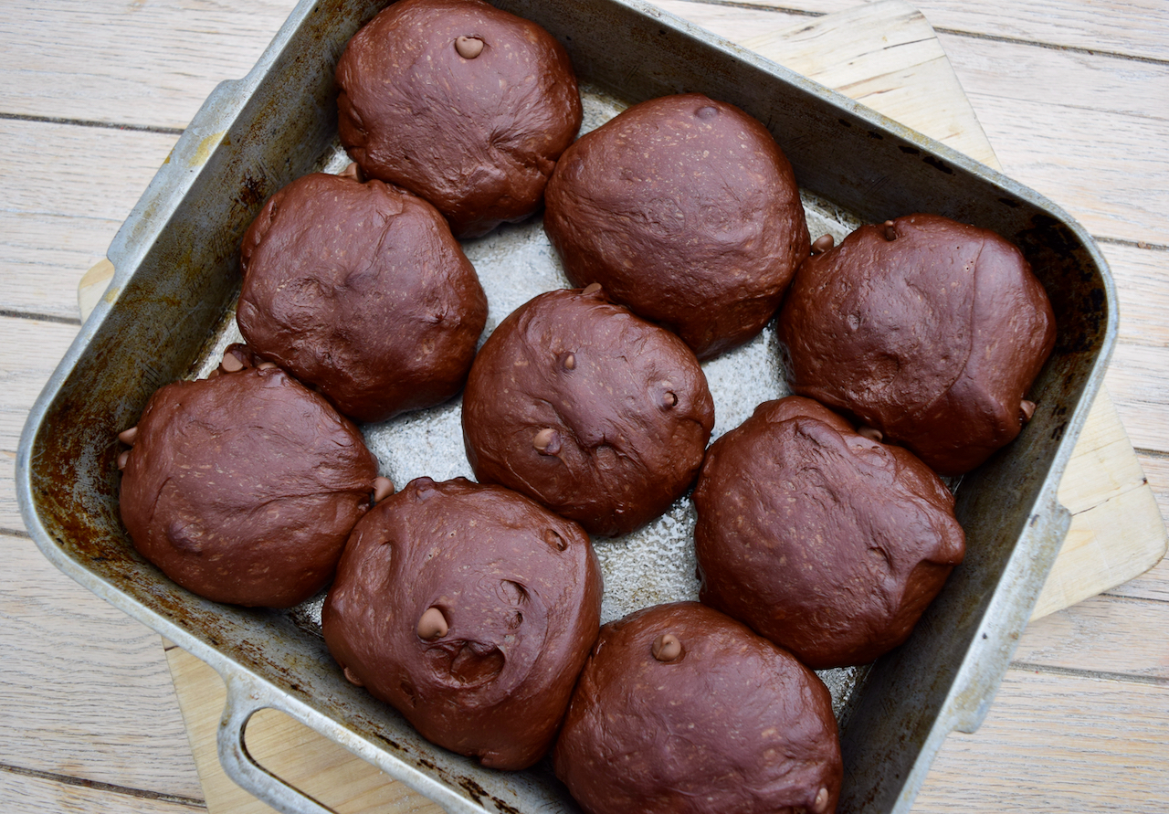 Double Chocolate Hot Cross Buns recipe From Lucy Loves Food Blog