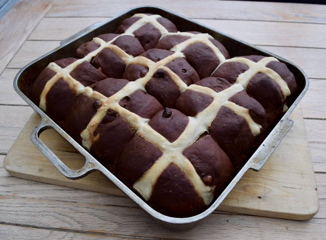 Double Chocolate Hot Cross Buns recipe From Lucy Loves Food Blog