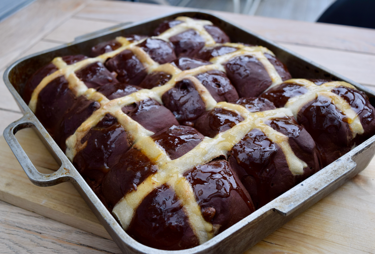 Double Chocolate Hot Cross Buns recipe From Lucy Loves Food Blog