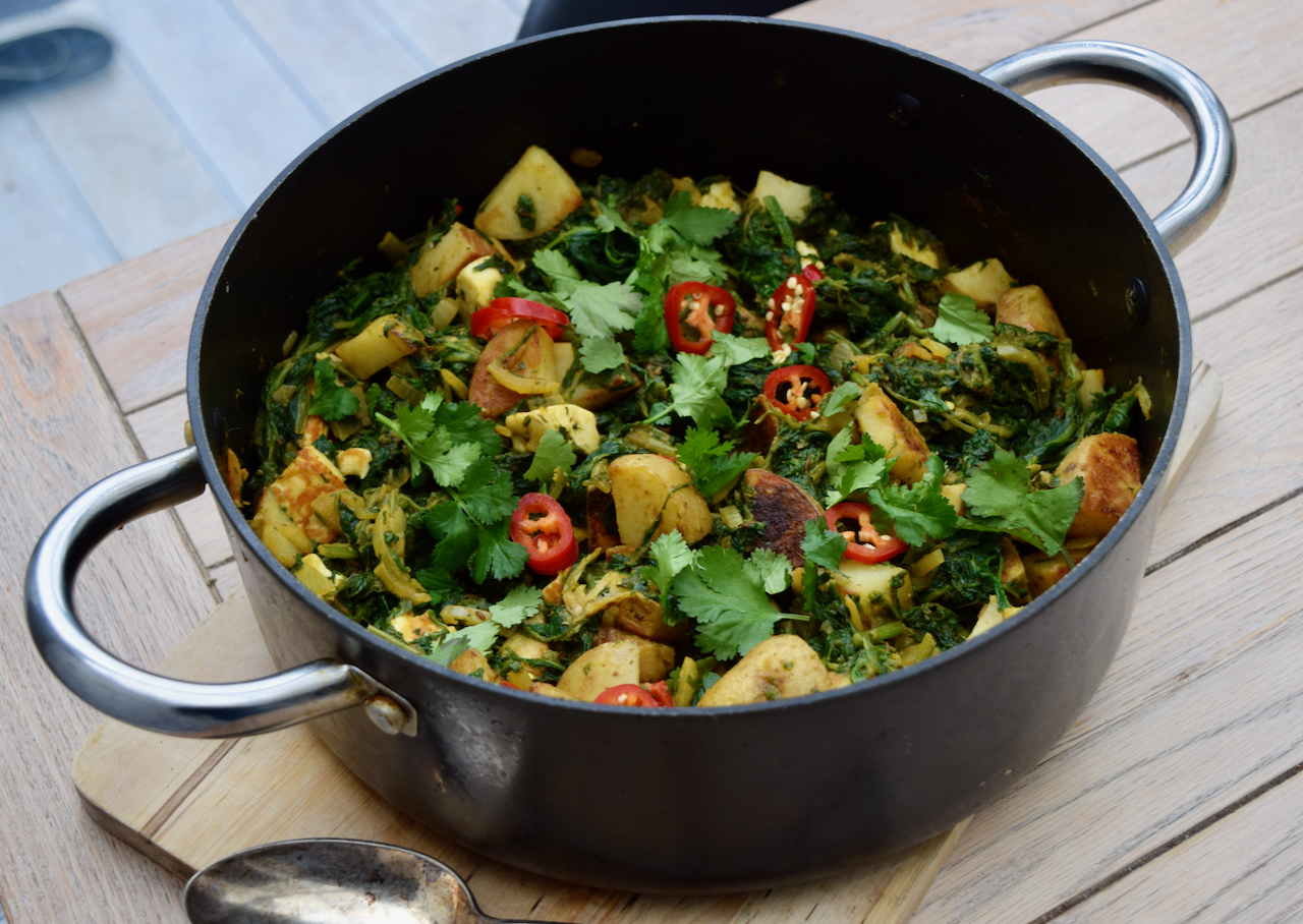 Spinach, Potato and Halloumi Curry recipe from Lucy Loves Food Blog