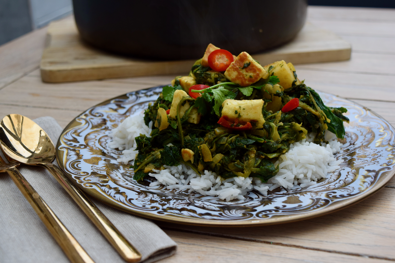 Spinach, Potato and Halloumi Curry recipe from Lucy Loves Food Blog