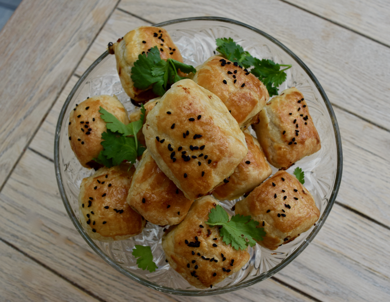 Coronation Chicken Sausage Rolls recipe from Lucy Loves