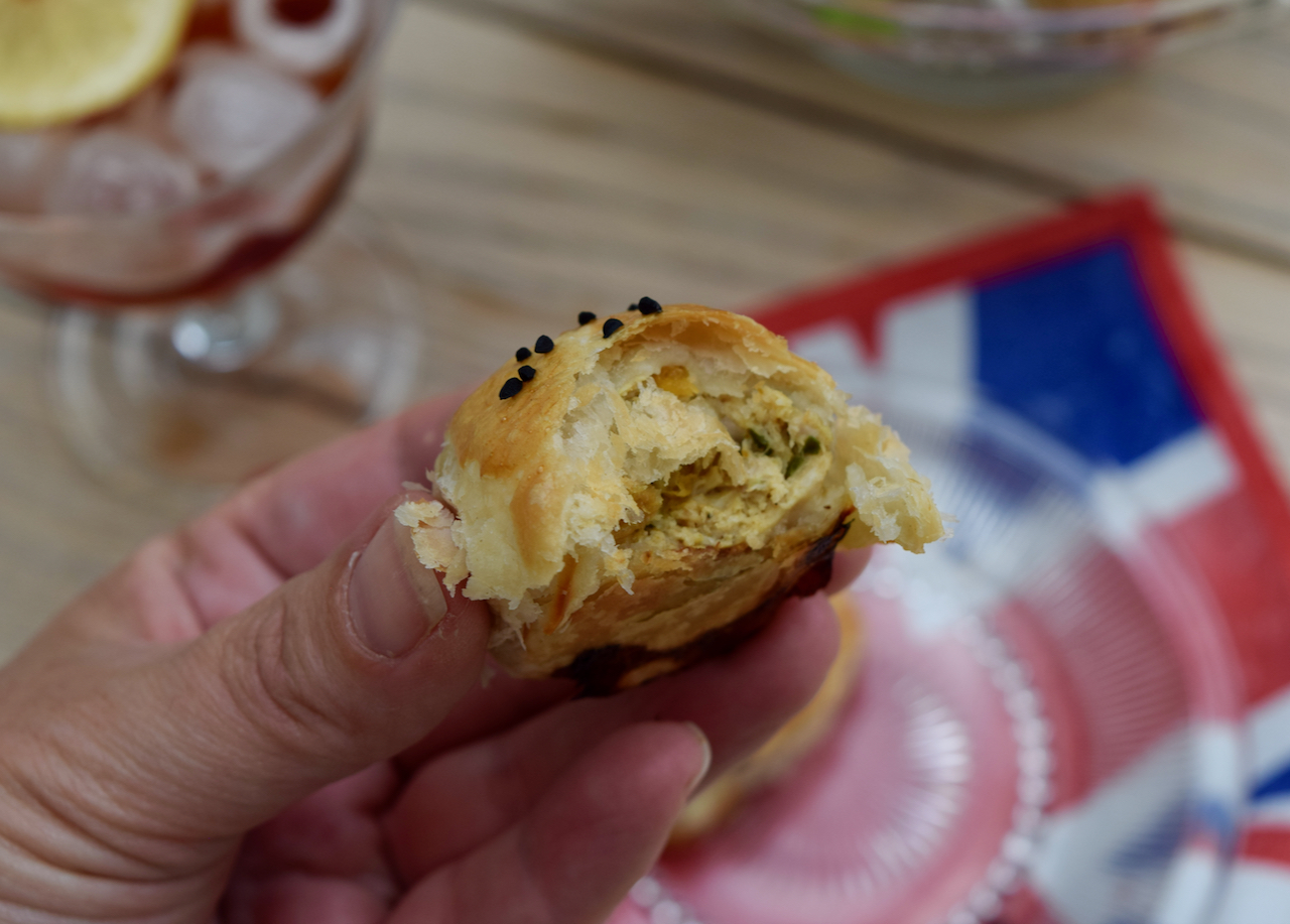 Coronation Chicken Sausage Rolls recipe from Lucy Loves