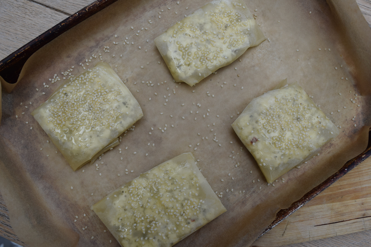 Feta in Filo with Hot Honey recipe from Lucy Loves Food Blog