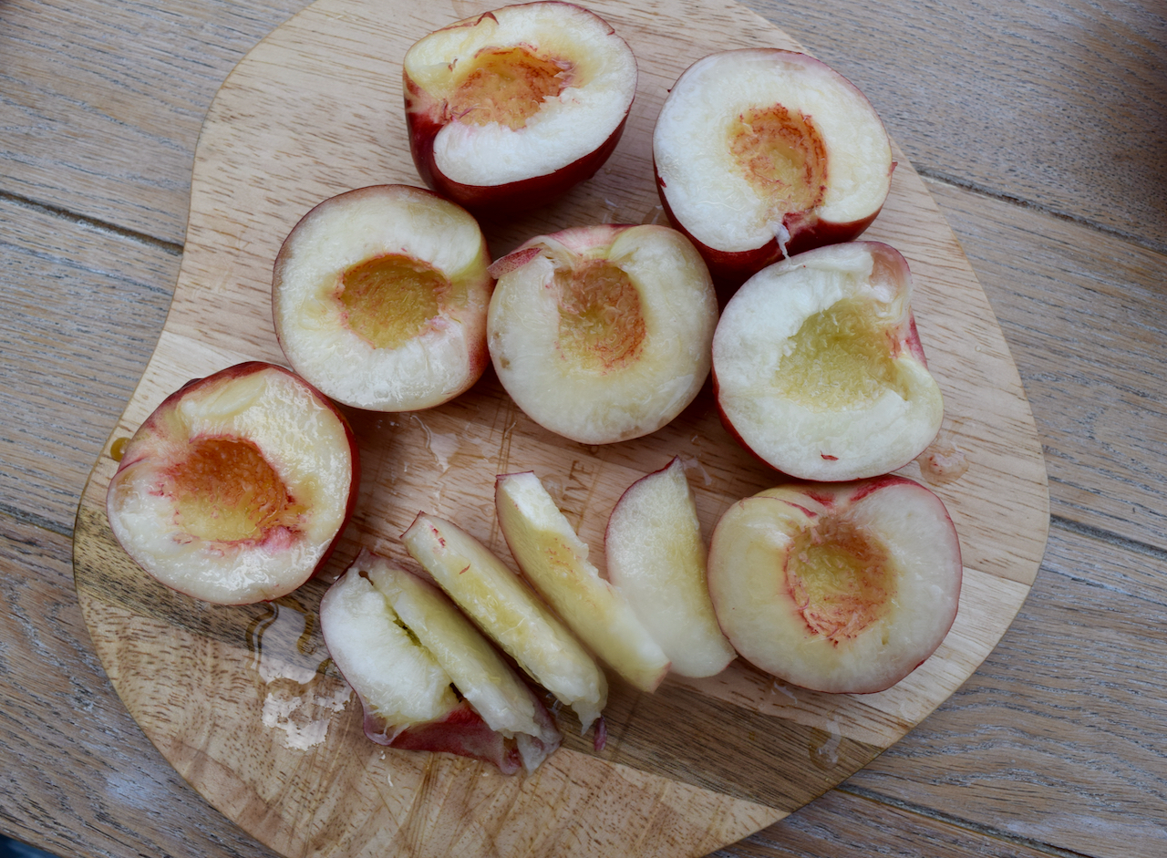 Bourbon Nectarine Upside Down Cake from Lucy Loves Food Blog