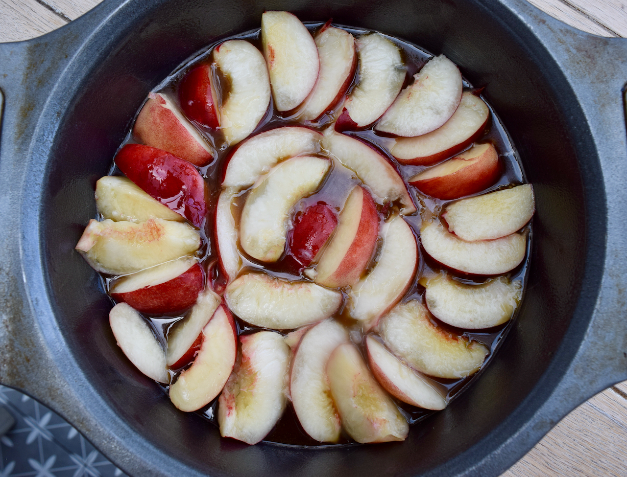 Bourbon Nectarine Upside Down Cake from Lucy Loves Food Blog