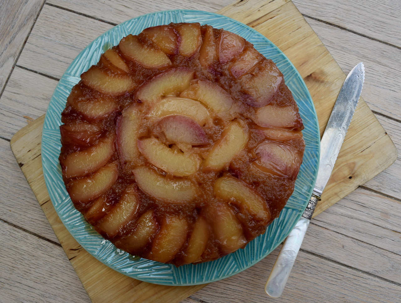 Brown Sugar Pecan Cake with Caramelized Nectarines Recipe