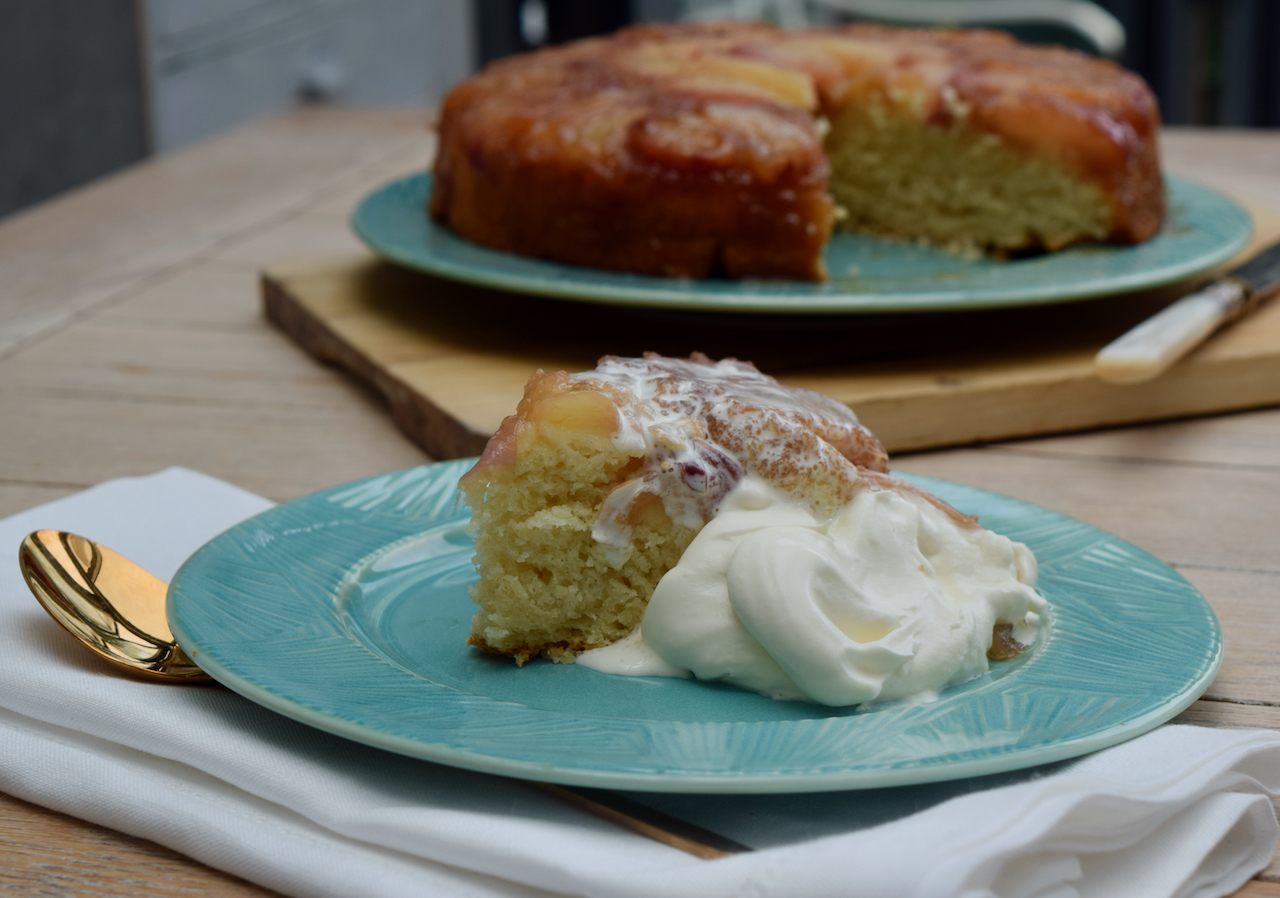 Bourbon Nectarine Upside Down Cake from Lucy Loves Food Blog