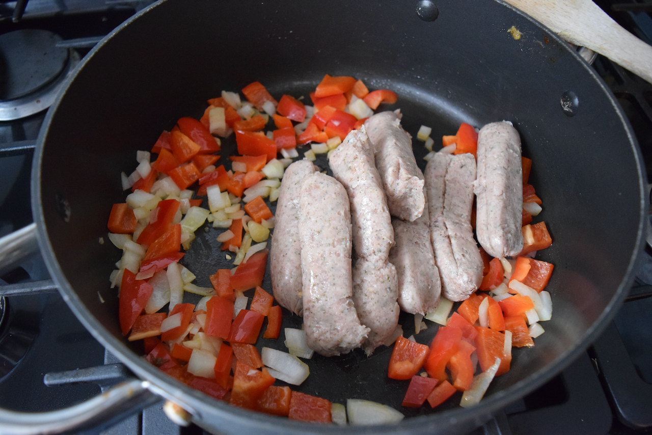 Tortellini and Sausage Soup recipe from Lucy Loves Food Blog