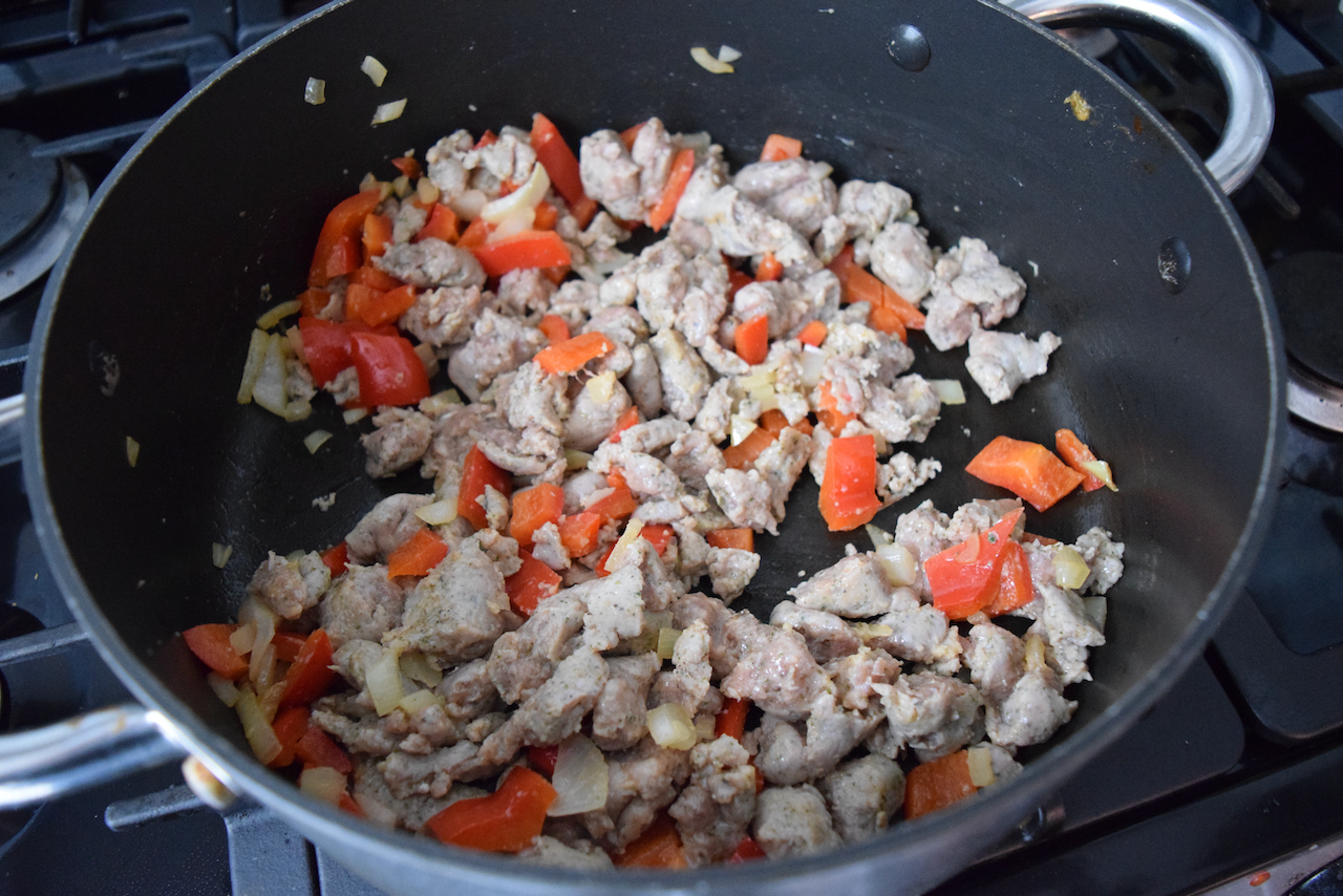 Tortellini and Sausage Soup recipe from Lucy Loves Food Blog