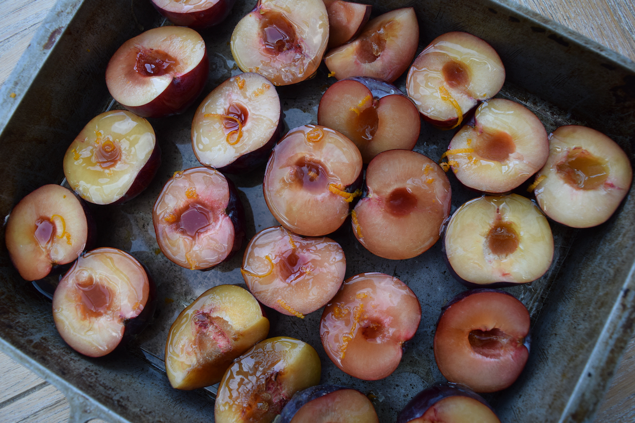 One Bowl Olive Oil Cake with Roasted Plums recipe Lucy Loves Food Blog