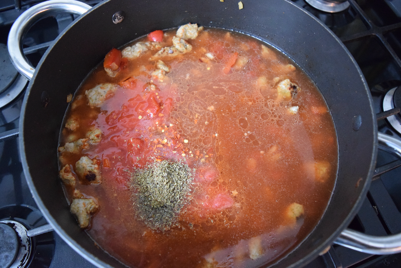 Tortellini and Sausage Soup recipe from Lucy Loves Food Blog