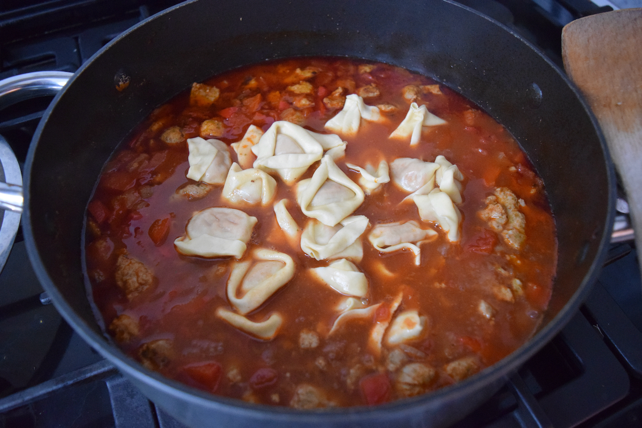Tortellini Sausage Soup recipe from Lucy Loves Food Blog
