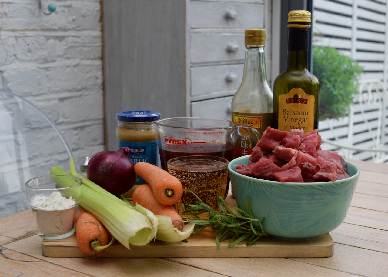 Slow Cooker Beef Casserole with Cheese Dumplings from Lucy Loves