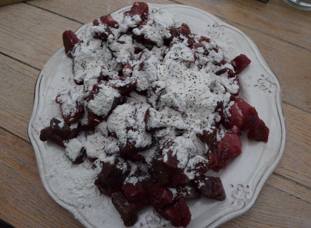 Slow Cooker Beef Casserole with Cheese Dumplings recipe from Lucy Loves Food Blog