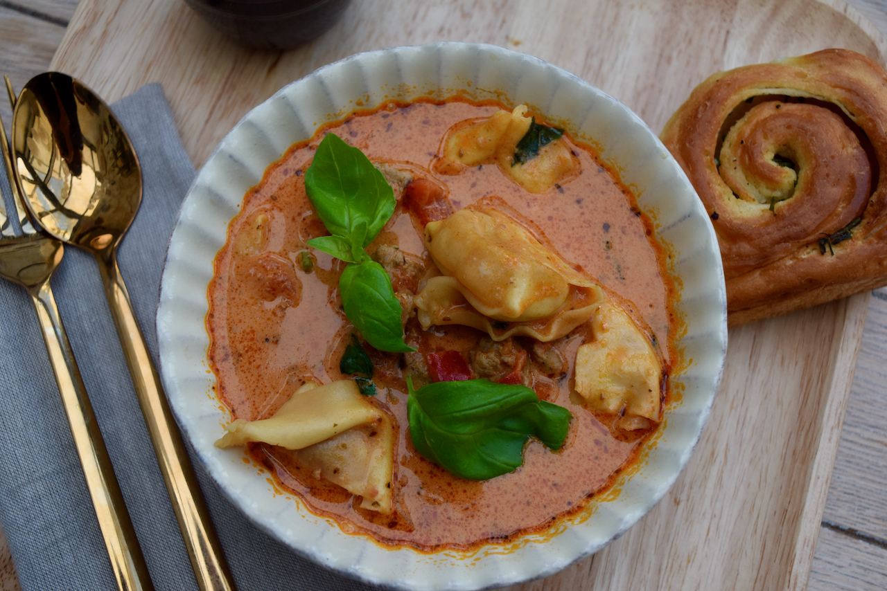 Tortellini Sausage Soup recipe from Lucy Loves Food Blog