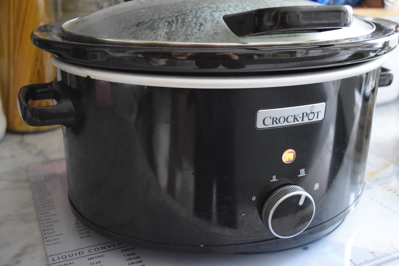 Slow Cooker Beef Casserole with Cheese Dumplings recipe from Lucy Loves Food Blog