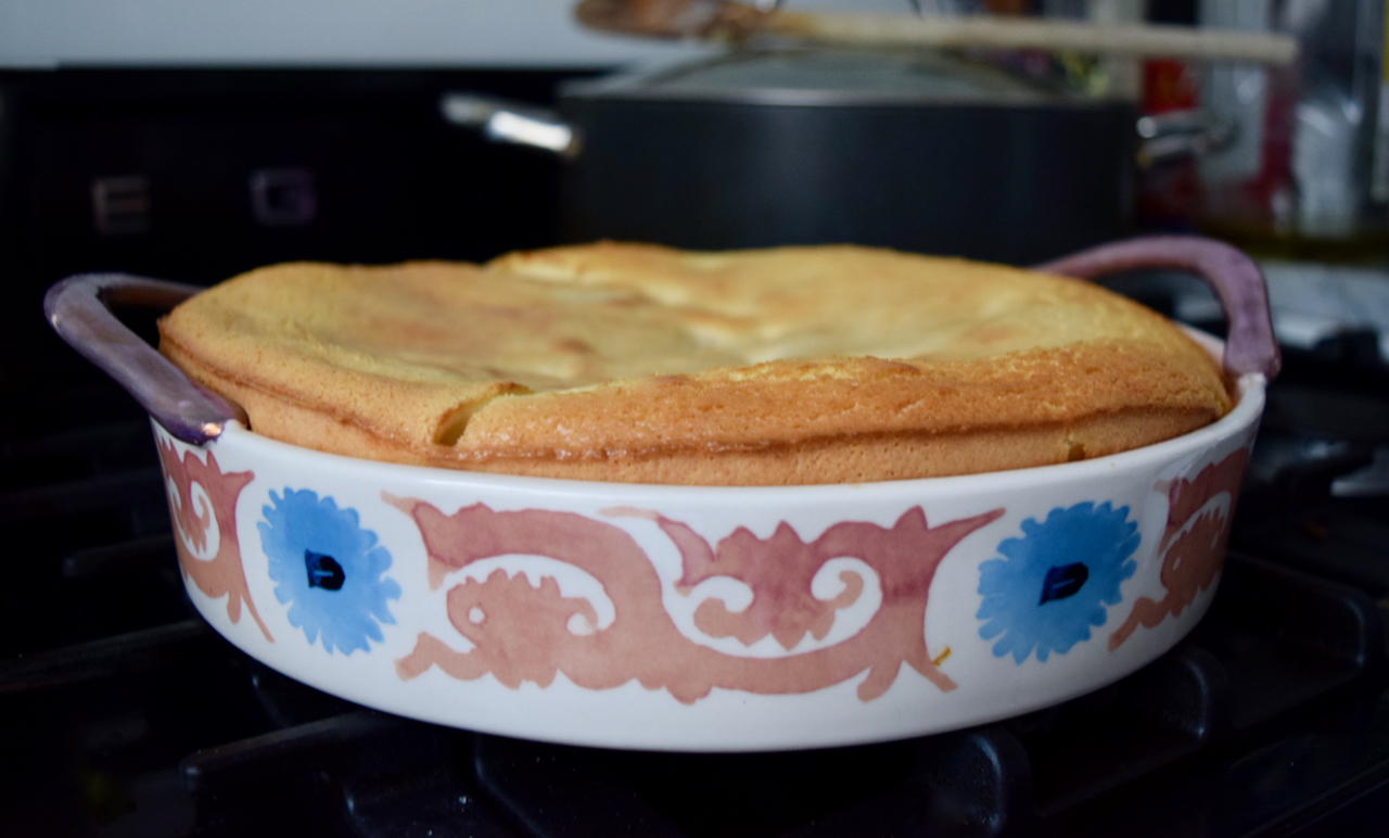 Pear and Amaretto Clafouti recipe from Lucy Loves Food Blog