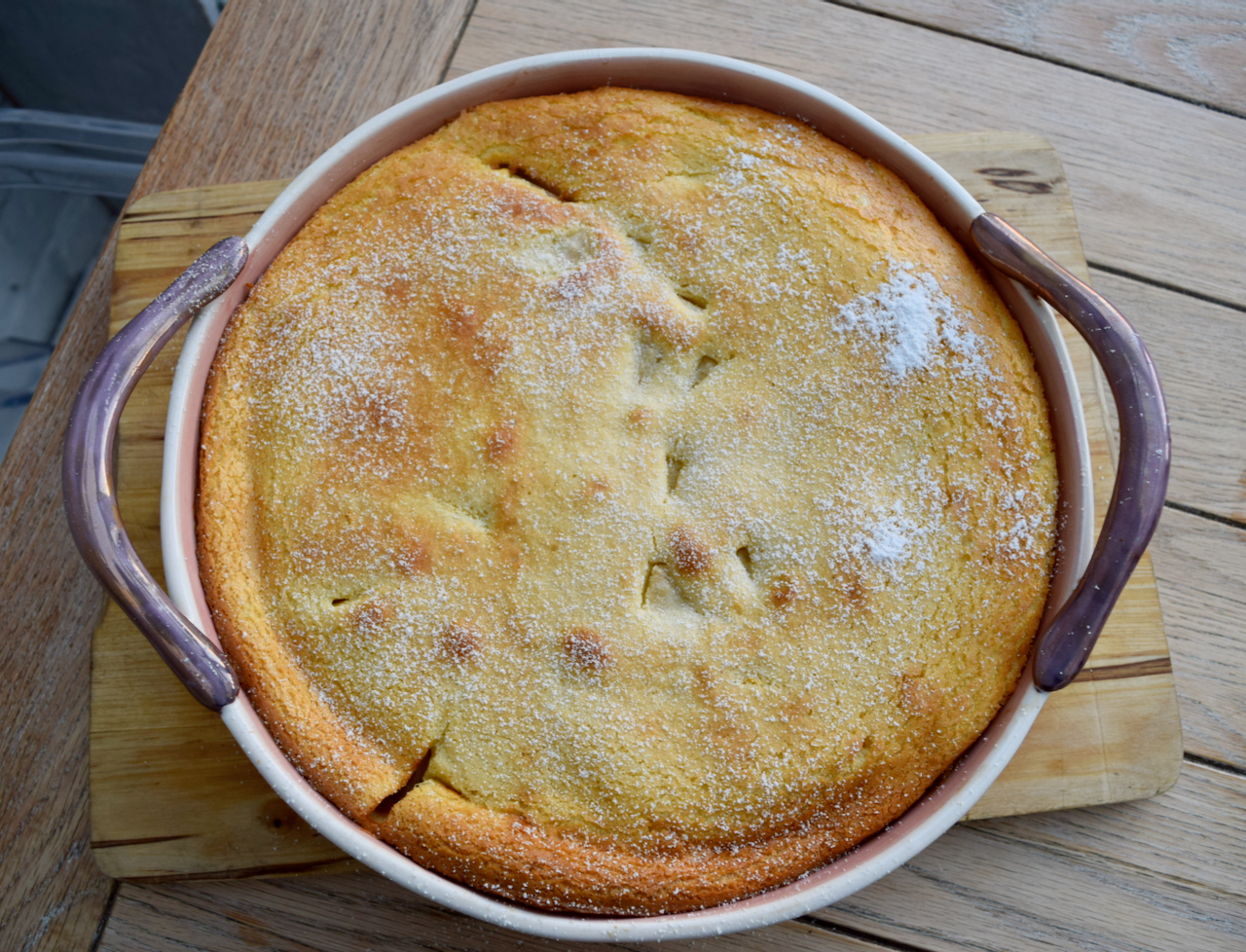 Pear and Amaretto Clafouti recipe from Lucy Loves Food Blog