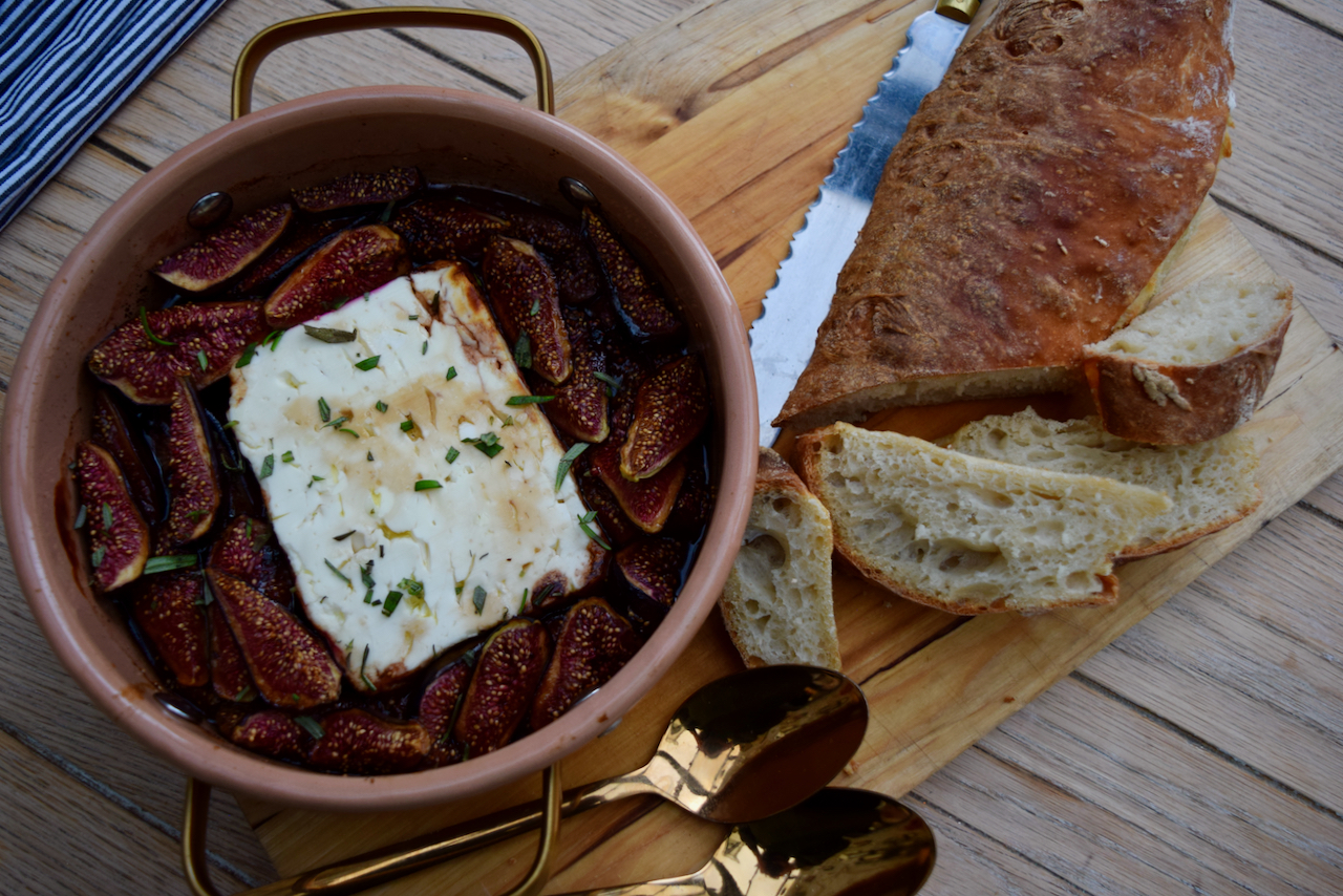 Baked Feta with Figs and Honey recipe from Lucy Loves Food Blog