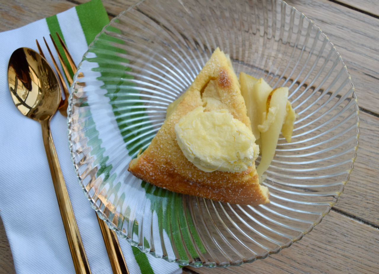 Pear and Amaretto Clafouti recipe from Lucy Loves Food Blog