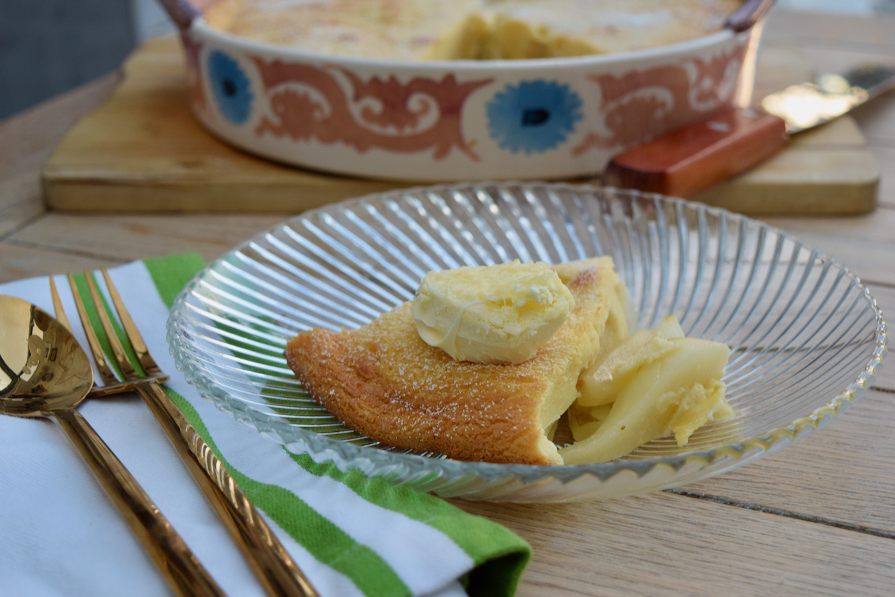 Pear and Amaretto Clafouti recipe from Lucy Loves Food Blog