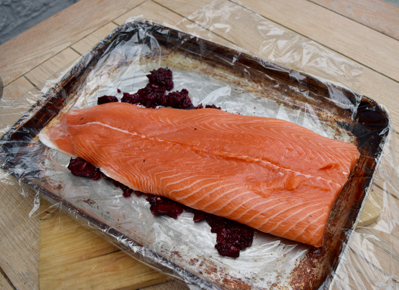 Beetroot Marinated Salmon recipe from Lucy Loves Food Blog