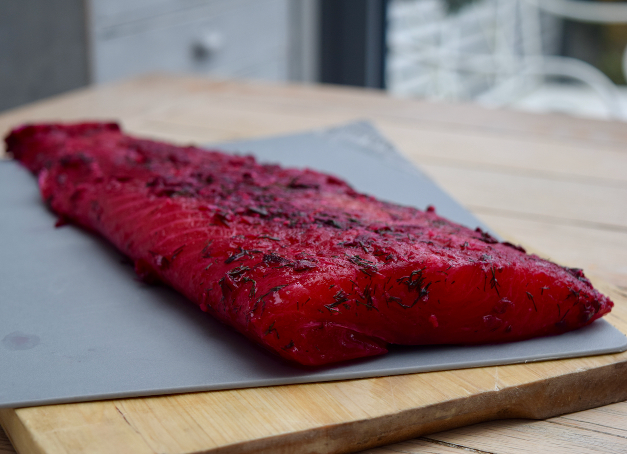 Beetroot Marinated Salmon recipe from Lucy Loves Food Blog