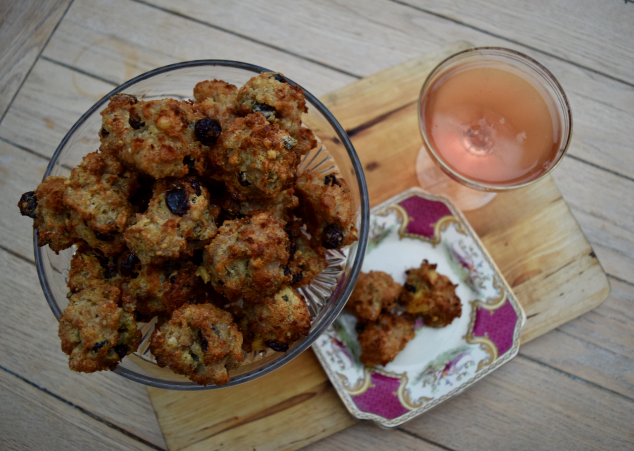 Blue Cheese and Cranberry Sausage Balls from Lucy Loves Food Blog