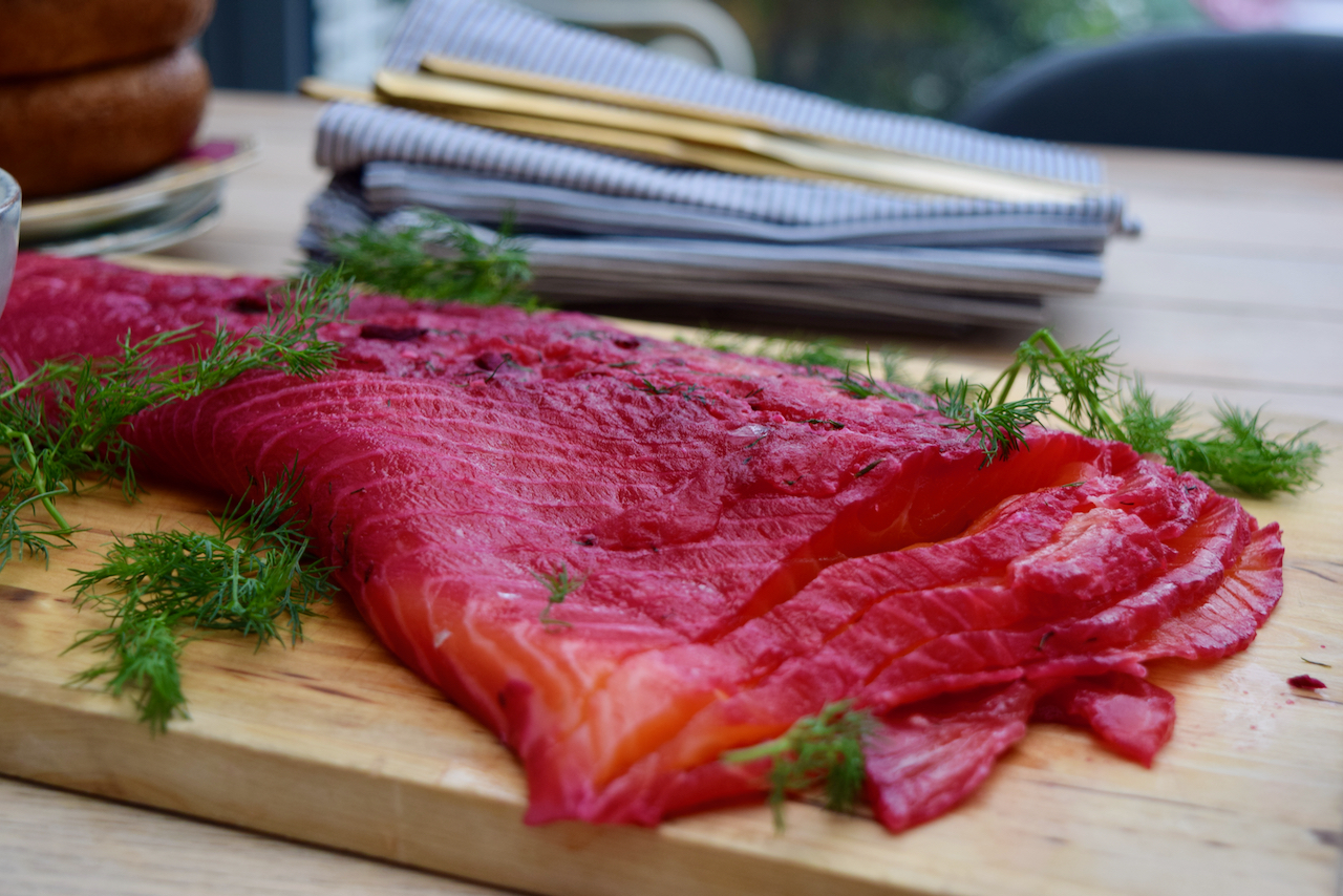 Beetroot Marinated Salmon recipe from Lucy Loves Food Blog