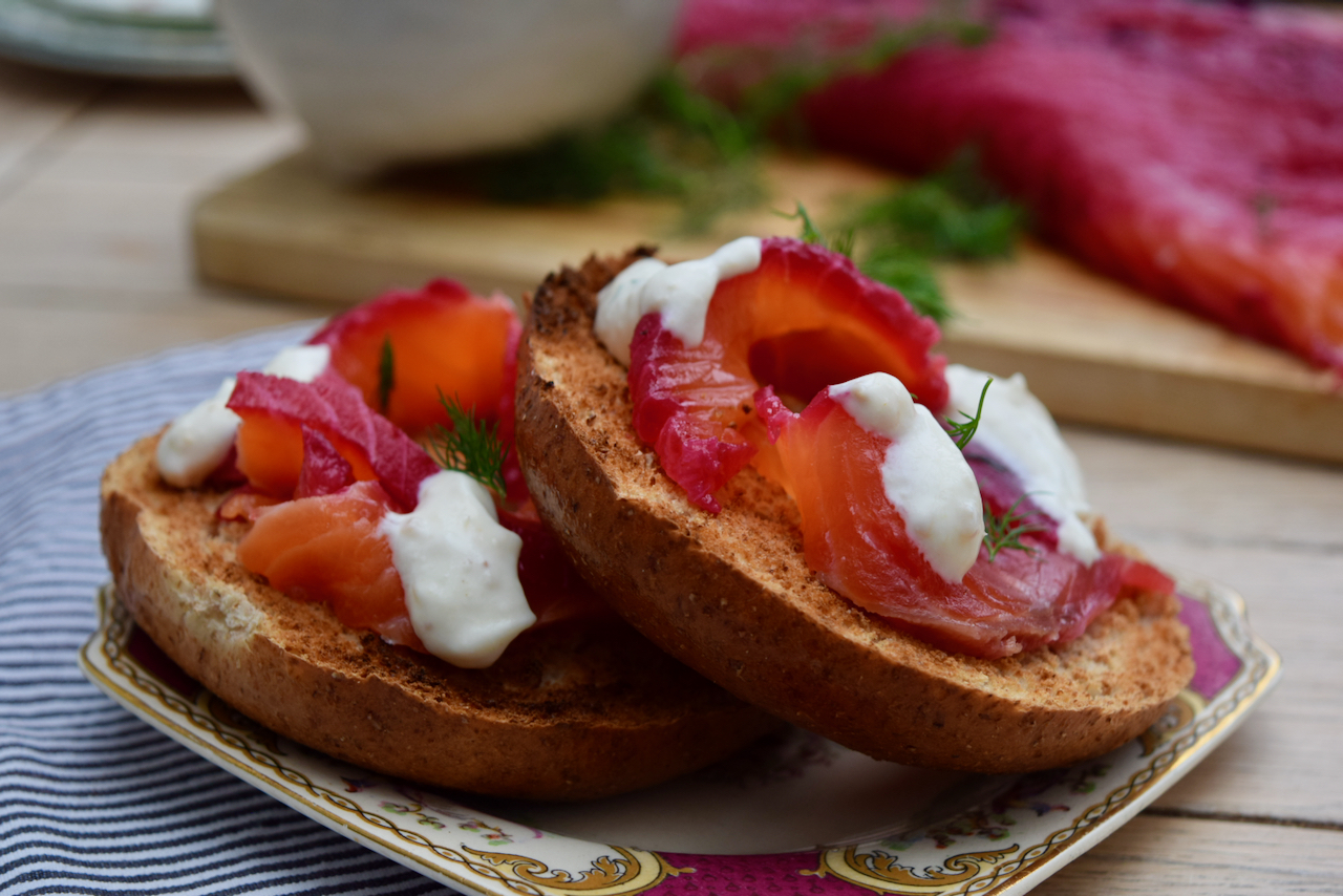 Beetroot Marinated Salmon recipe from Lucy Loves Food Blog