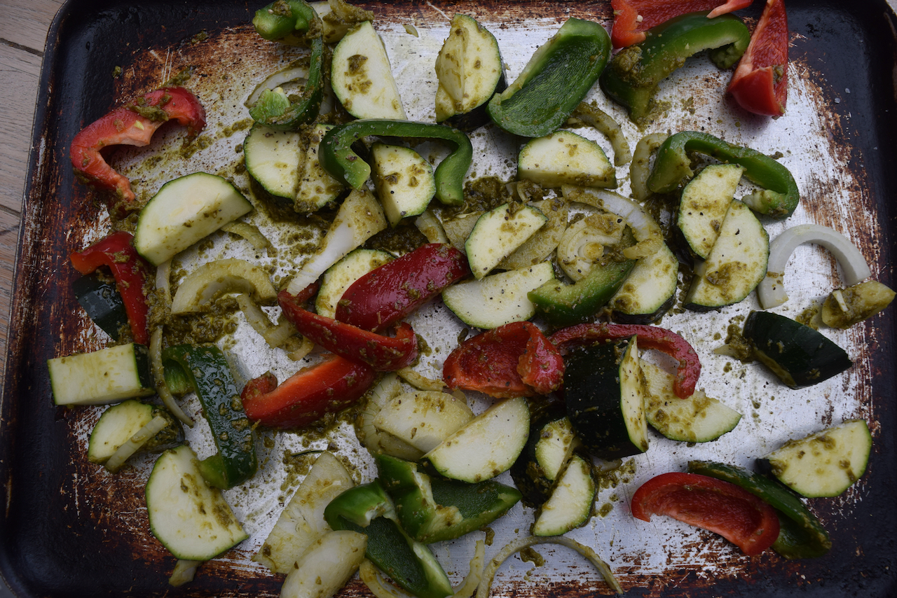 Roasted Gnocchi with Sausage Traybake recipe from Lucy Loves 