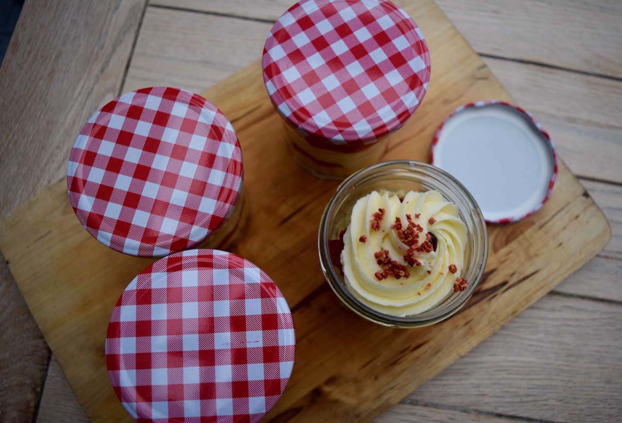 Victoria Sponge Cake Jars recipe from Lucy Loves Food Blog