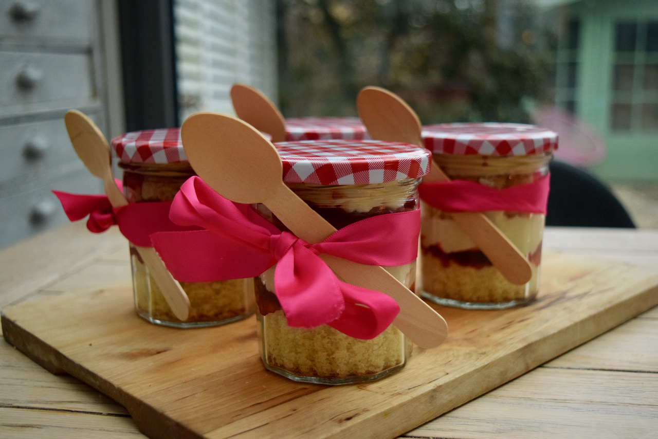 Victoria Sponge Cake Jars recipe from Lucy Loves Food Blog