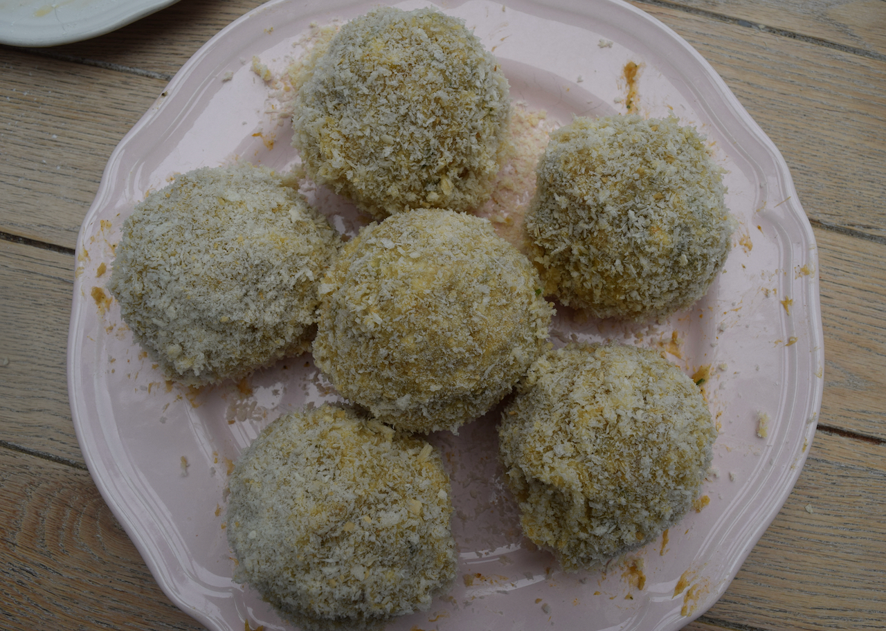 Coronation Chicken Scotch Eggs recipe from Lucy Loves Food Blog