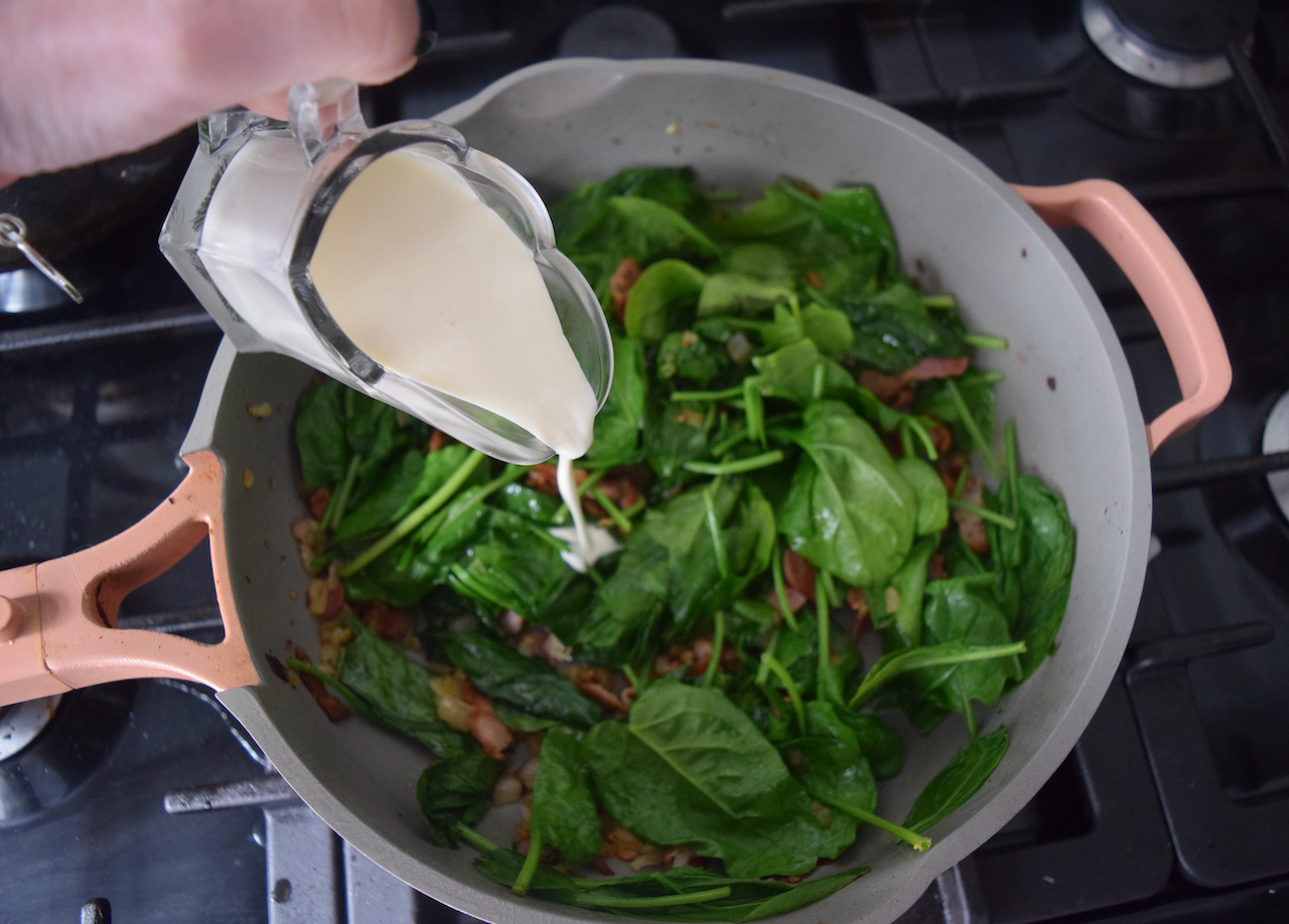 Pasta with Bacon, Spinach and Ricotta recipe from Lucy Loves Food Blog