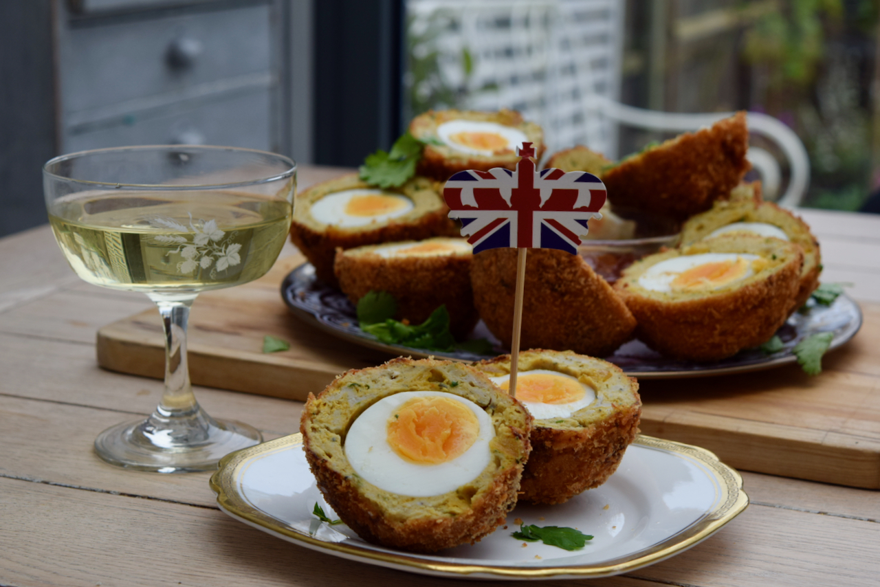 Coronation Chicken Scotch Eggs recipe from Lucy Loves Food Blog