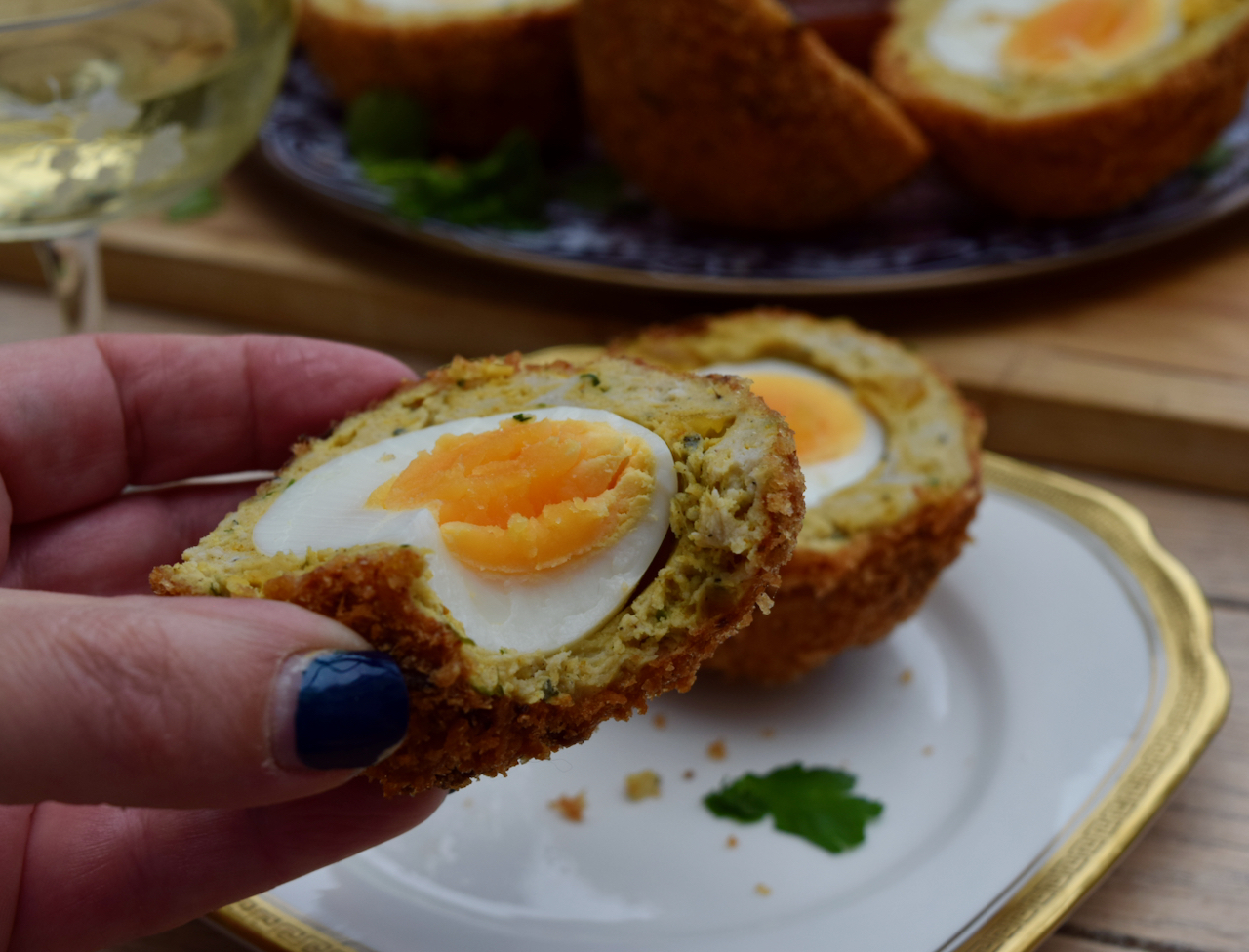 Coronation Chicken Scotch Eggs recipe from Lucy Loves Food Blog