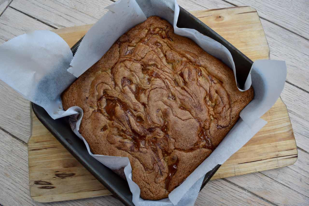 Caramel Coffee Blondies recipe from Lucy Loves Food Blog