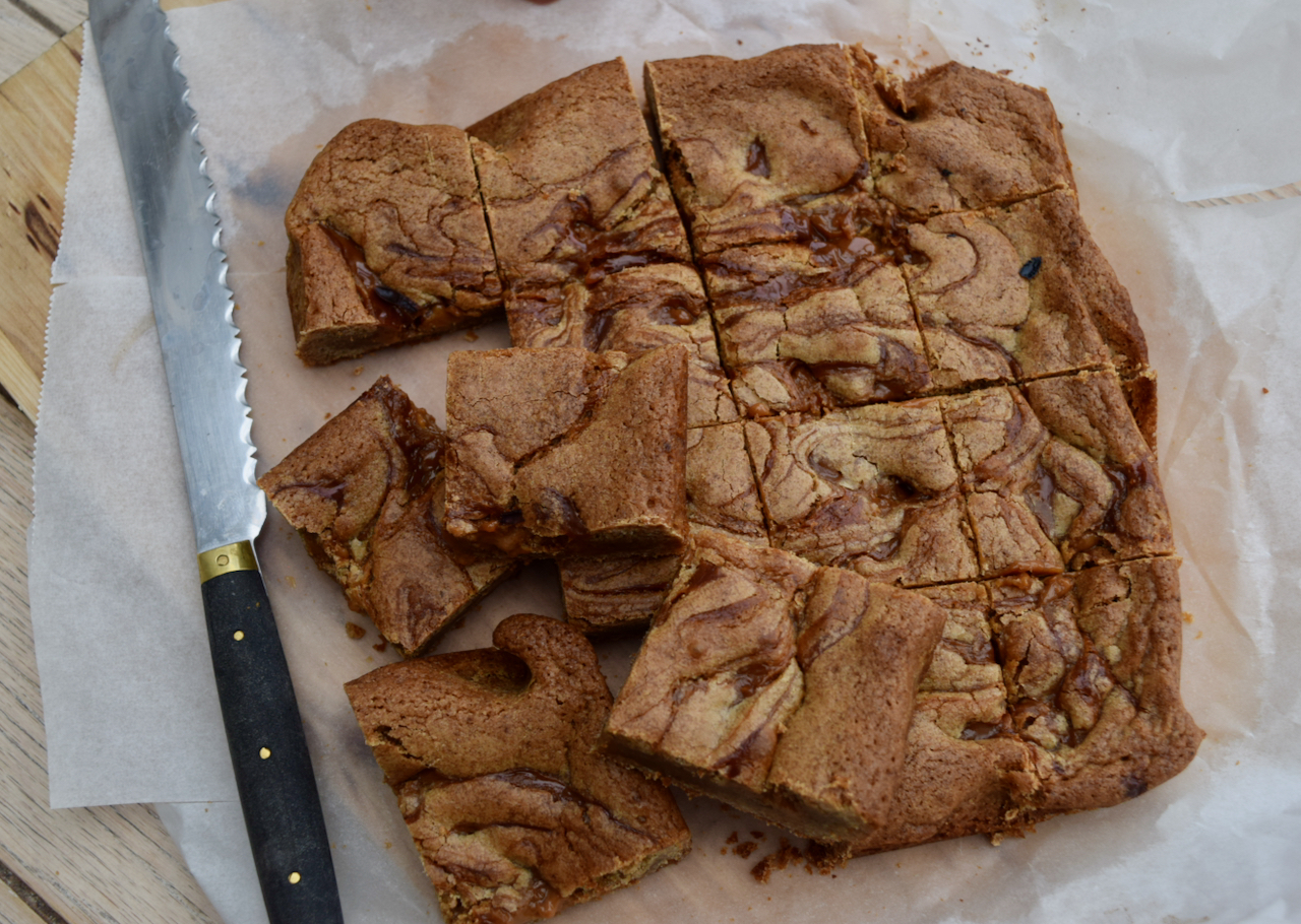 Caramel Coffee Blondies recipe from Lucy Loves Food Blog