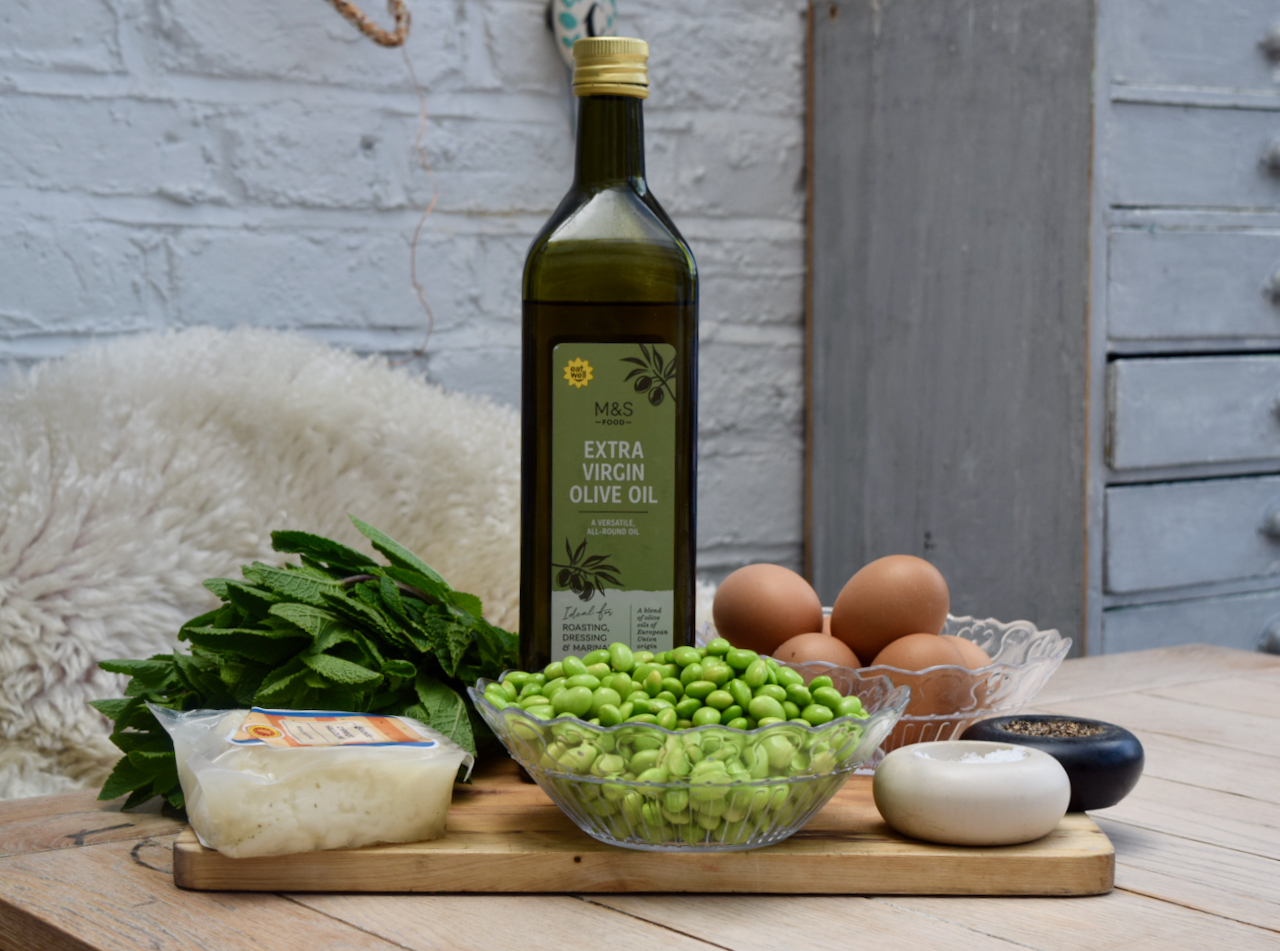 Halloumi Edamame and Mint Frittata from Lucy Loves Food Blog