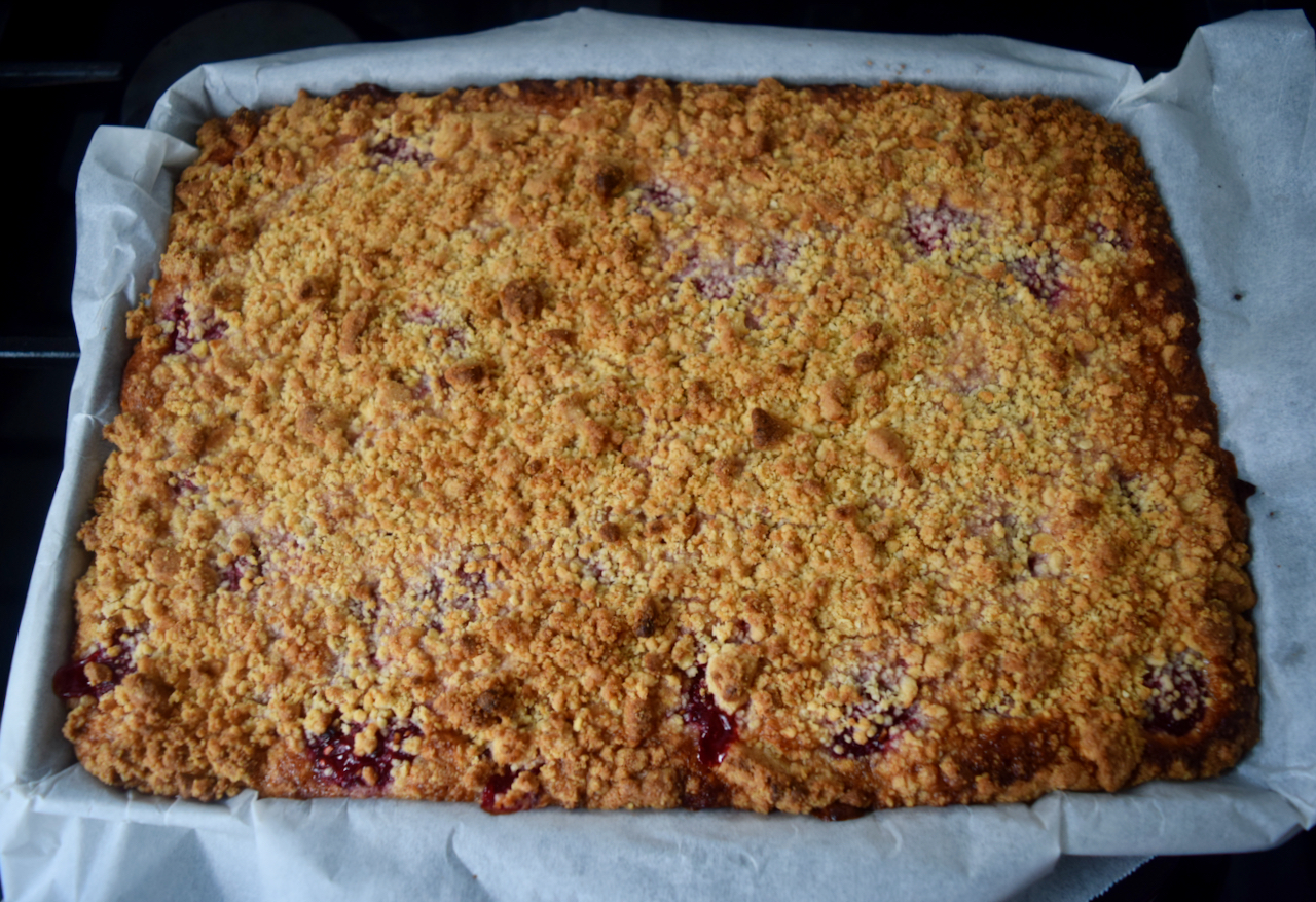 Raspberry Almond Streusel Squares from Lucy Loves Food Blog