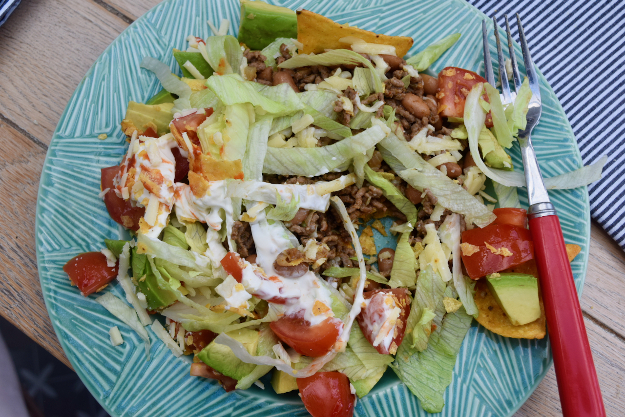 Spiced Beef Taco Salad recipe from Lucy Loves Food Blog