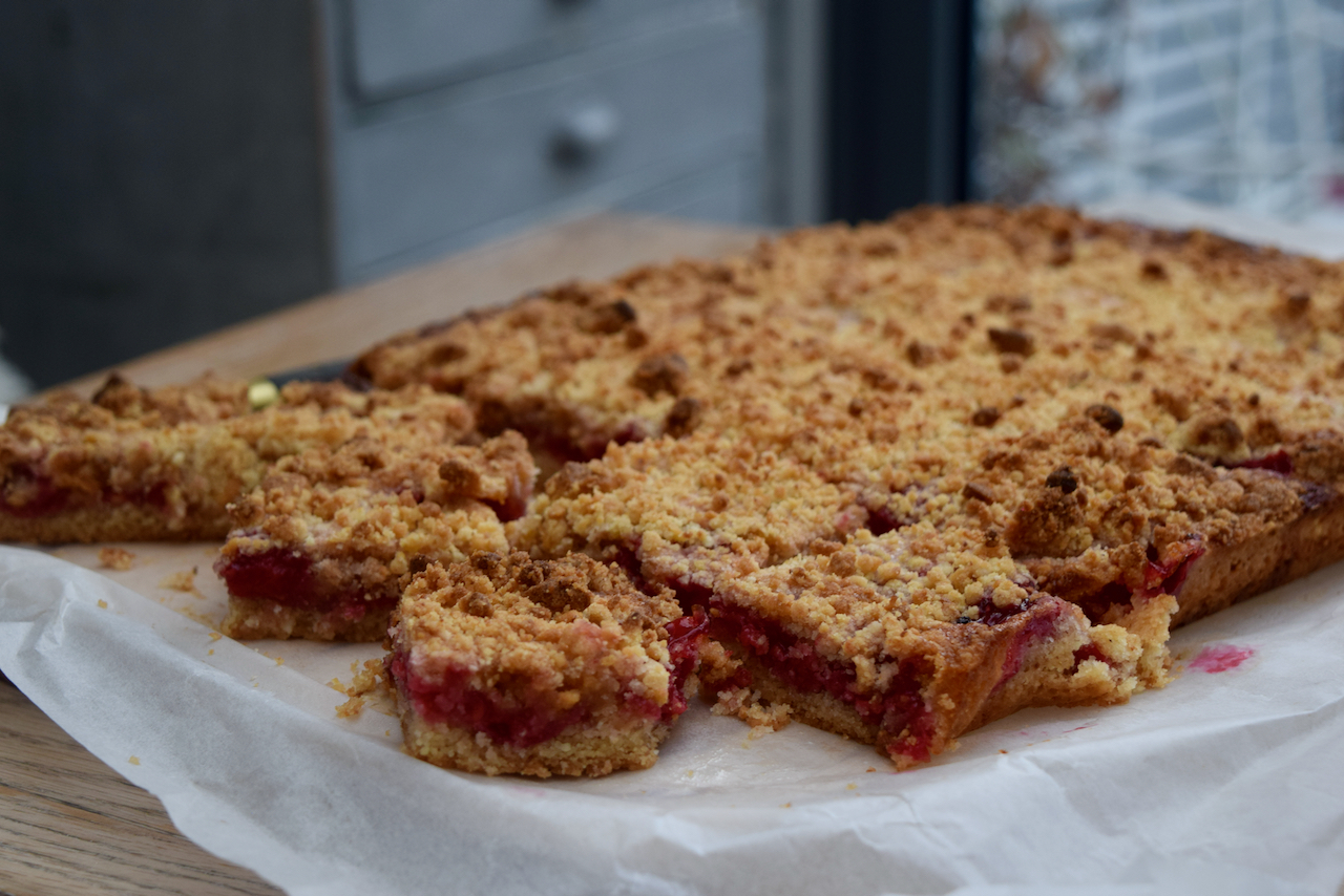 Raspberry Almond Streusel Squares from Lucy Loves Food Blog