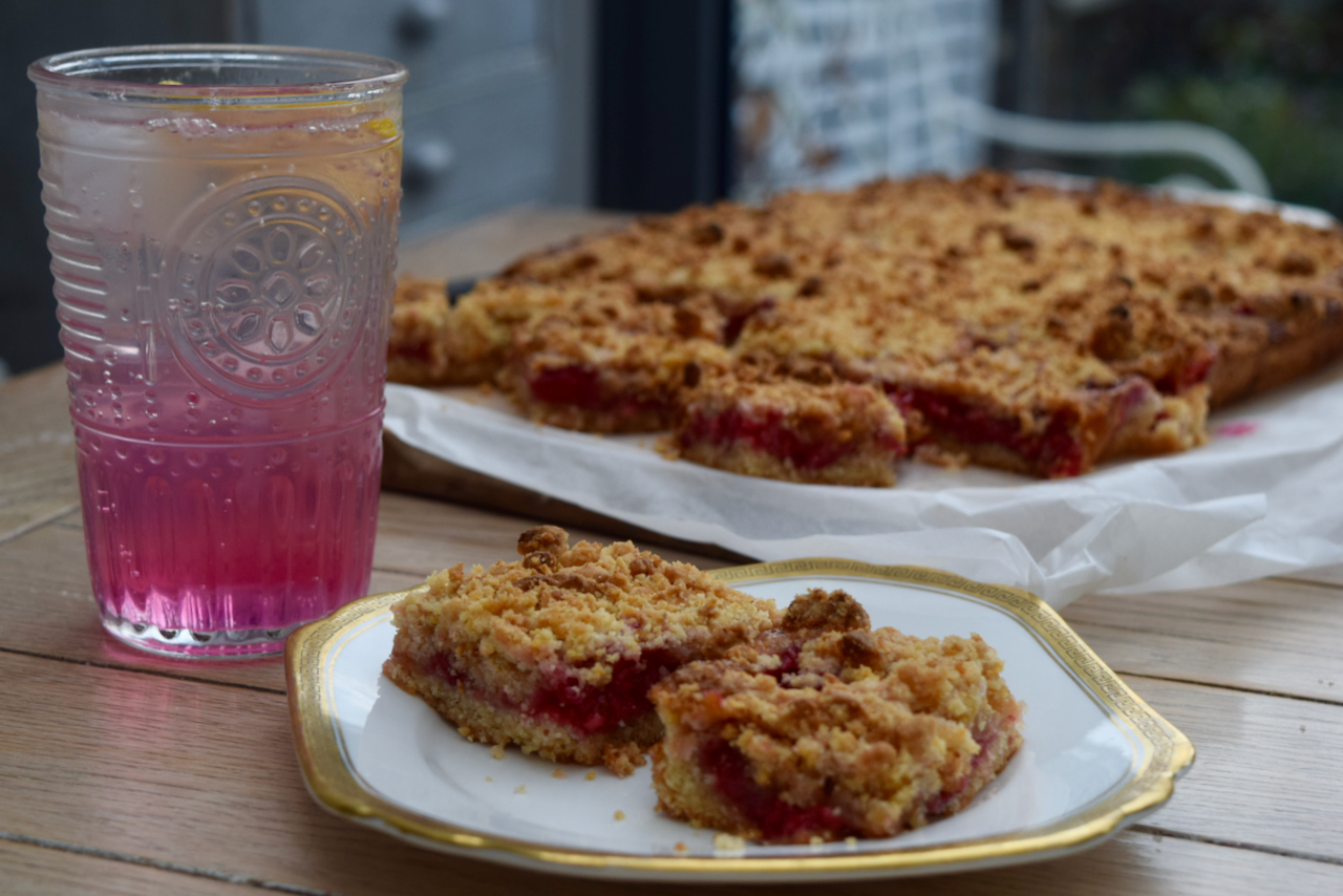 Raspberry Almond Streusel Squares from Lucy Loves Food Blog