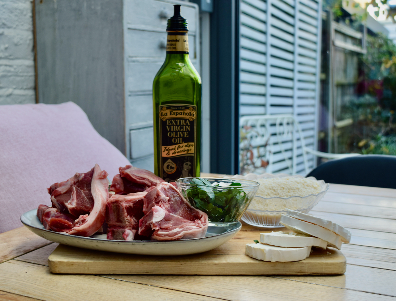 Lamb Chops with Goats Cheese and Herb Crumb from Lucy Loves 