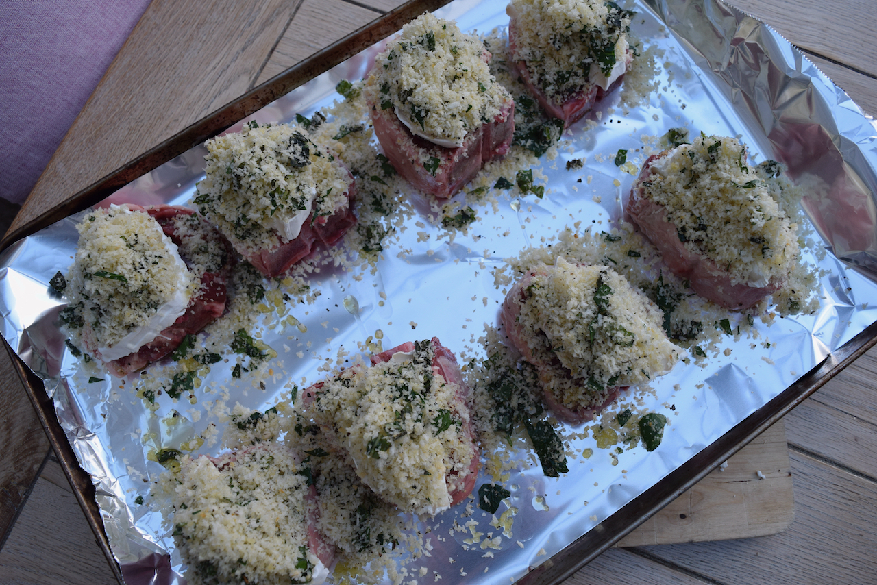 Lamb Chops with Goats Cheese and Herb Crumb from Lucy Loves 