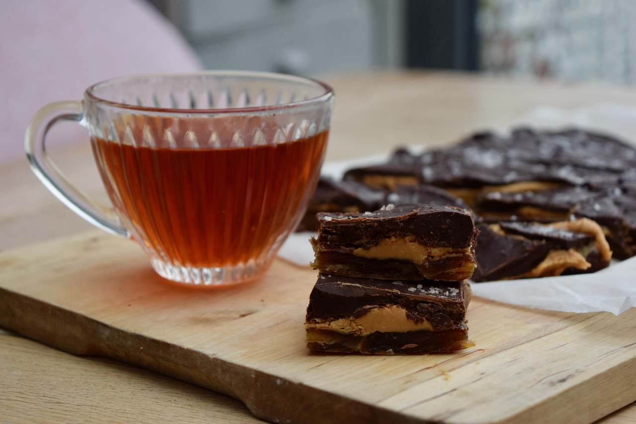 Date Chocolate and Peanut Butter Bark from Lucy Loves Food Blog