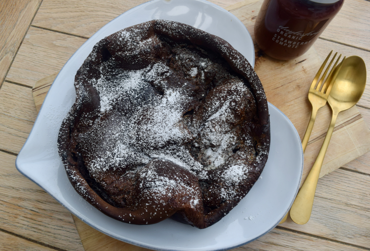 Chocolate Dutch Baby recipe from Lucy Loves Food Blog