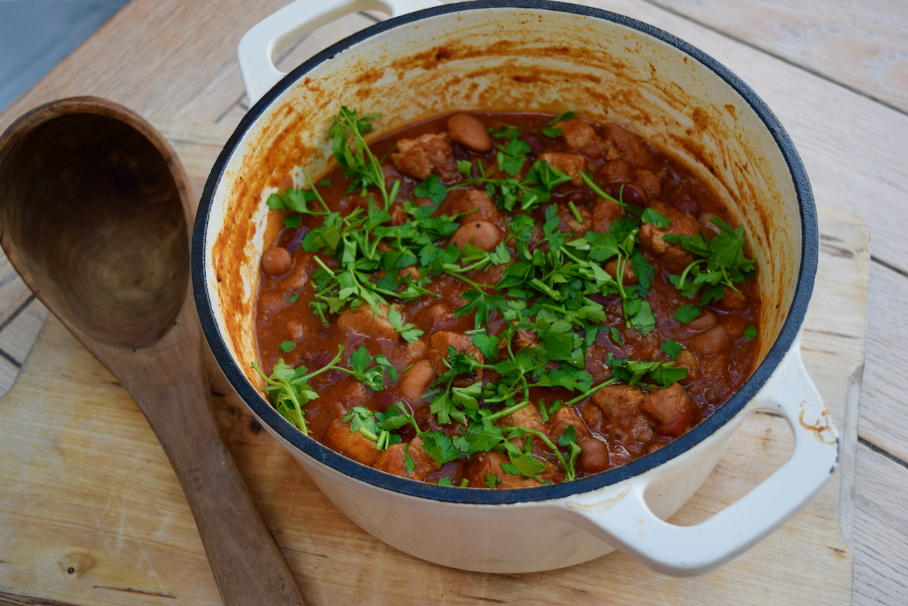 One Pot Beans with Belly Pork recipe from Lucy Loves Food Blog